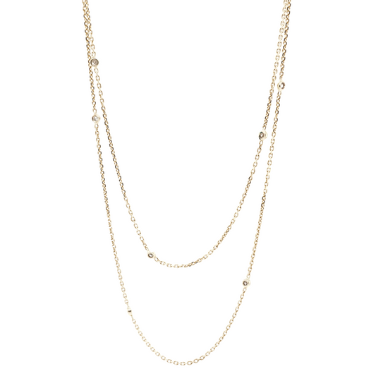 .42 Bezel Set Diamond Necklace in 14K Yellow Gold