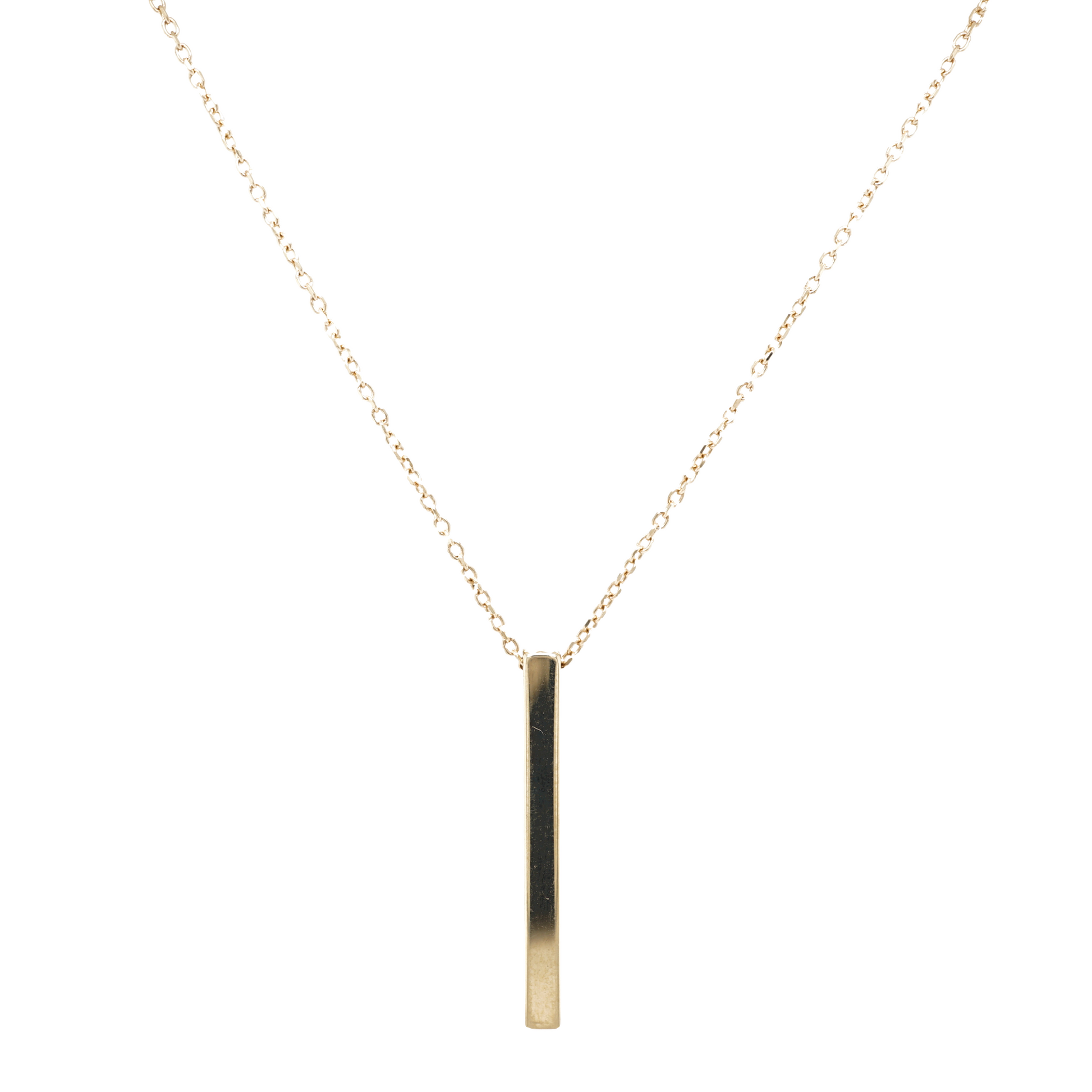 Vertical Bar Pendant Necklace in 14k Yellow GoldComposition: PlatinumTotal Gram Weight: 3.1 gInscription: MS CO 14k 
