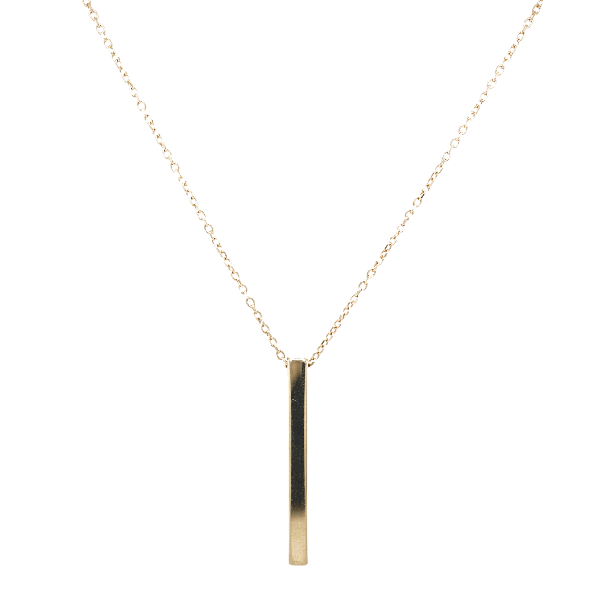 Vertical Bar Pendant Necklace in 14k Yellow Gold – Filigree Jewelers