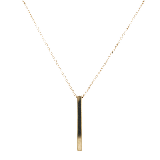 Vertical Bar Pendant Necklace in 14k Yellow Gold