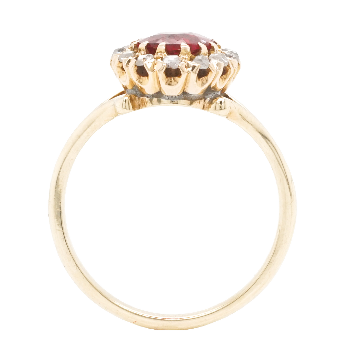 1.57 Victorian Ruby & Diamond Cocktail Ring in 10k