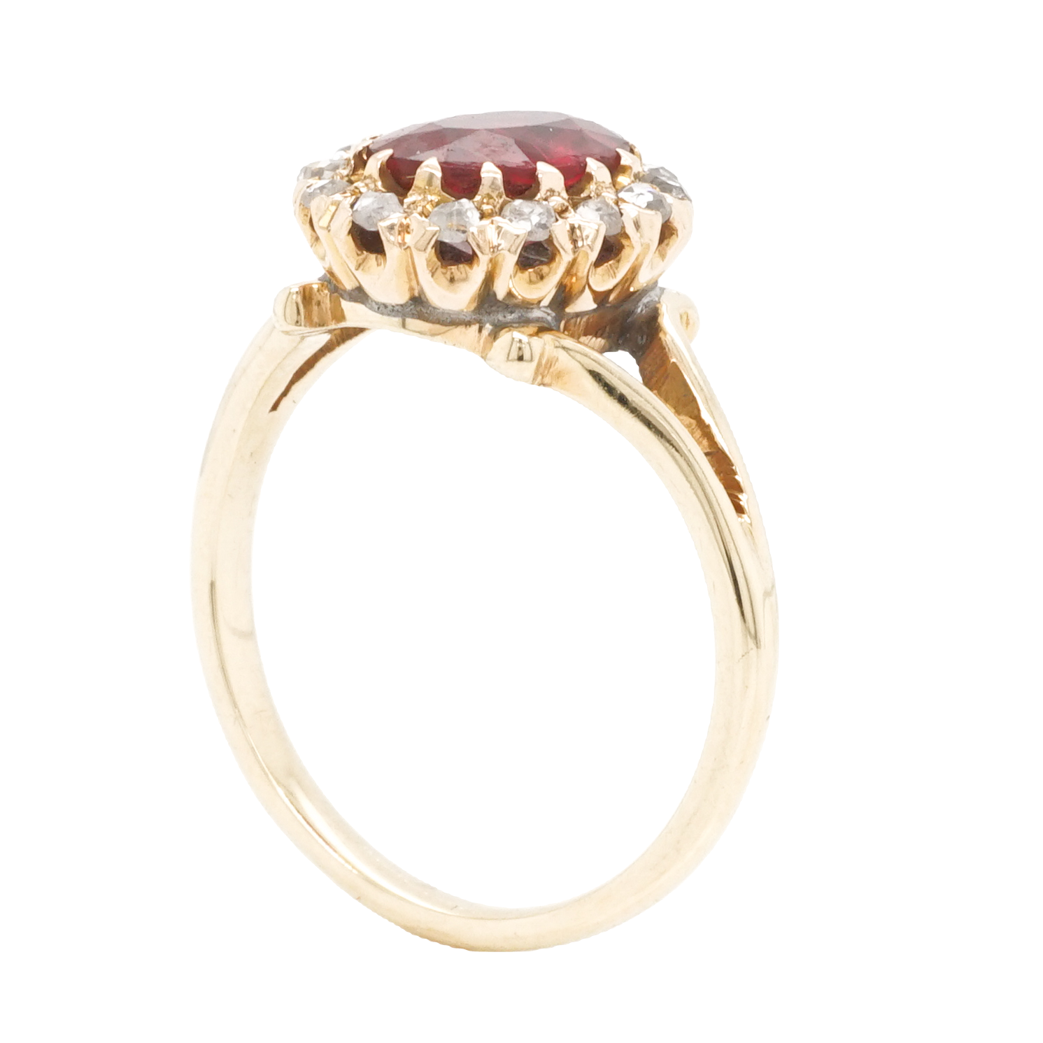 1.57 Victorian Ruby & Diamond Cocktail Ring in 10k