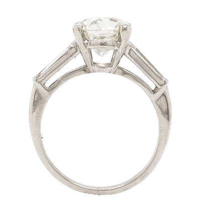 2.28 Art Deco Diamond Engagement Ring in Platinum