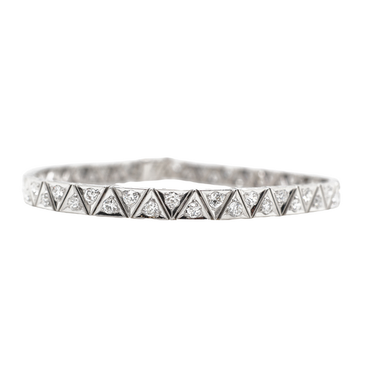 Art Deco 2.8 Carat Diamond Bracelet in Platinum