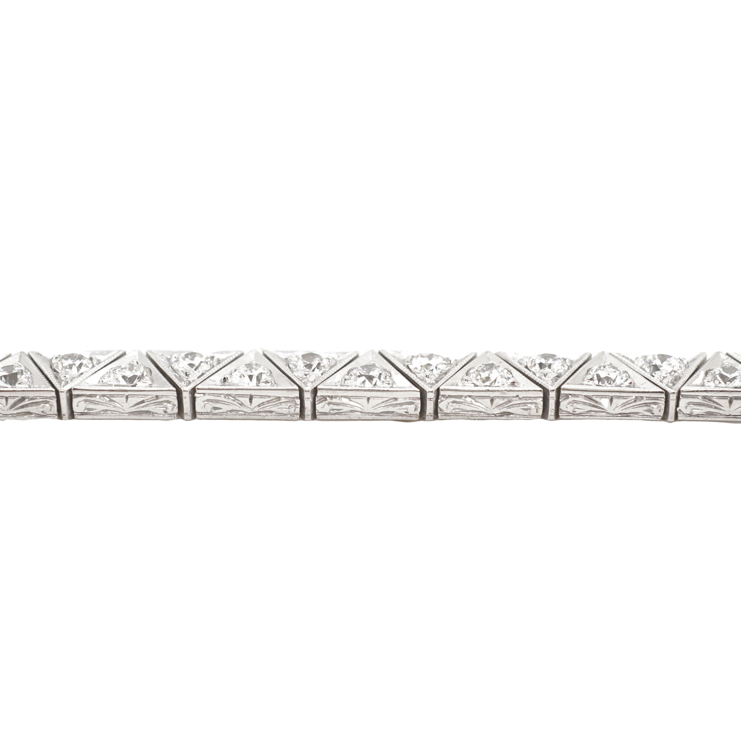 Art Deco 2.8 Carat Diamond Bracelet in Platinum