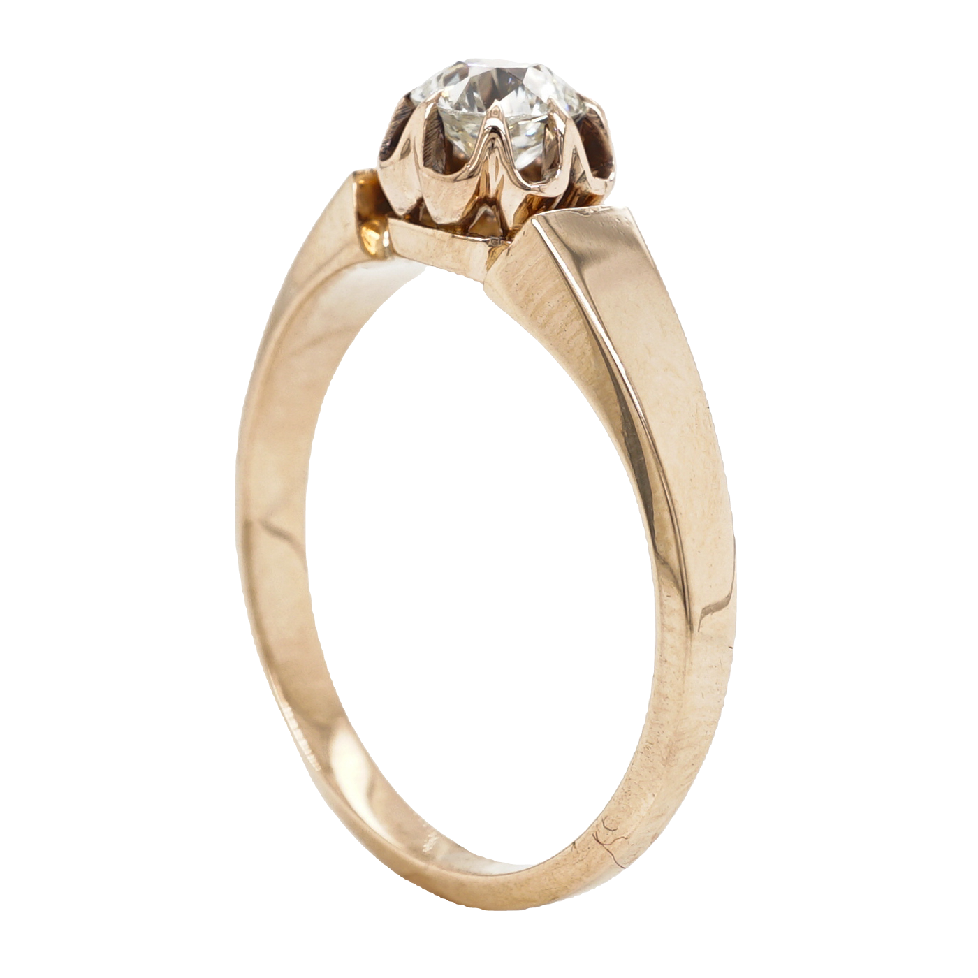 .47 Victorian Diamond Engagement Ring in 14K Rose Gold
