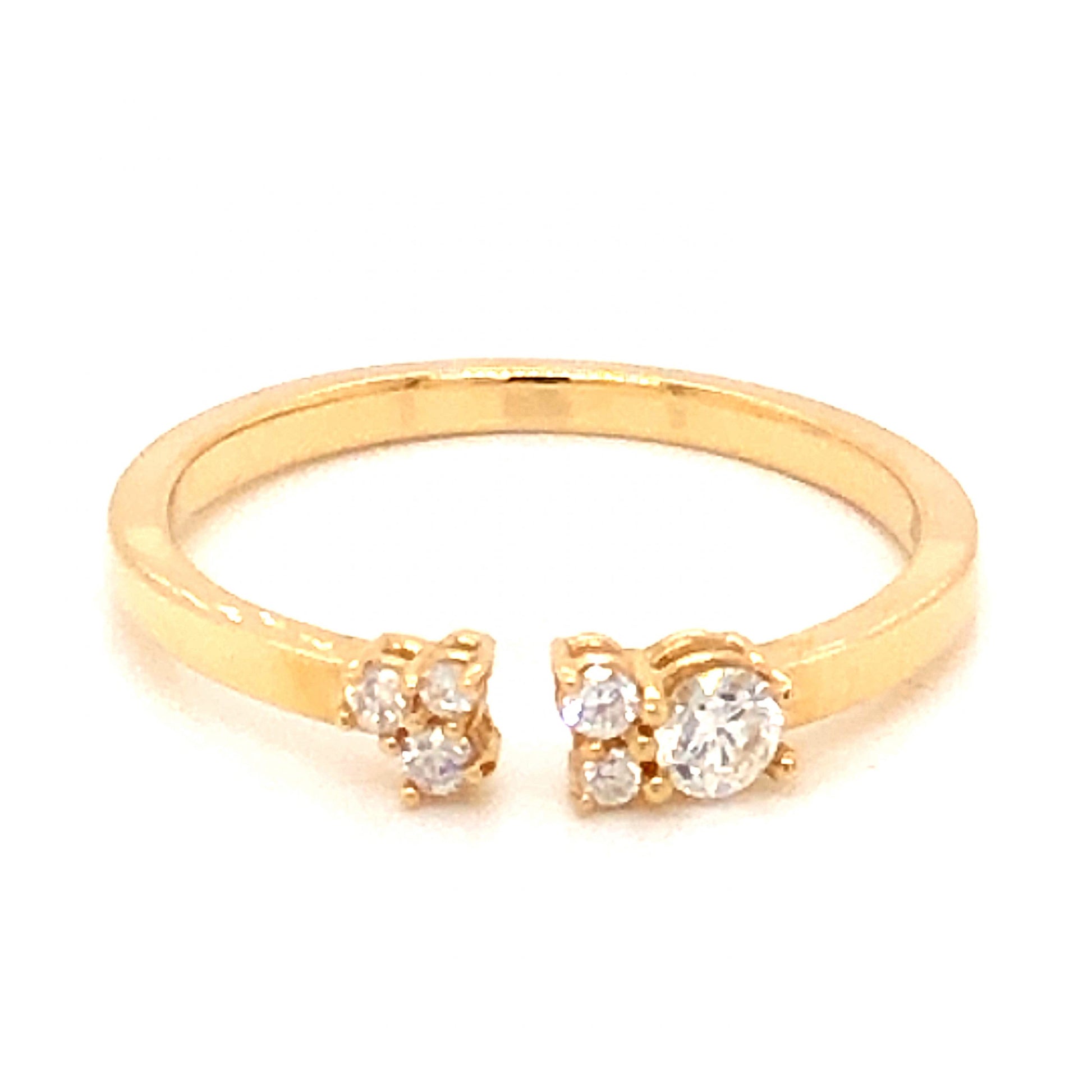 .18 Diamond Open Stacking Band in 14k Yellow GoldComposition: 14 Karat Yellow Gold Ring Size: 7 Total Diamond Weight: .175ct Total Gram Weight: 2.0 g Inscription: 14k
      