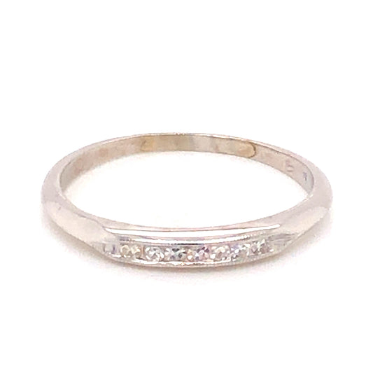 .10 Art Deco Diamond Wedding Band in 14k White Gold