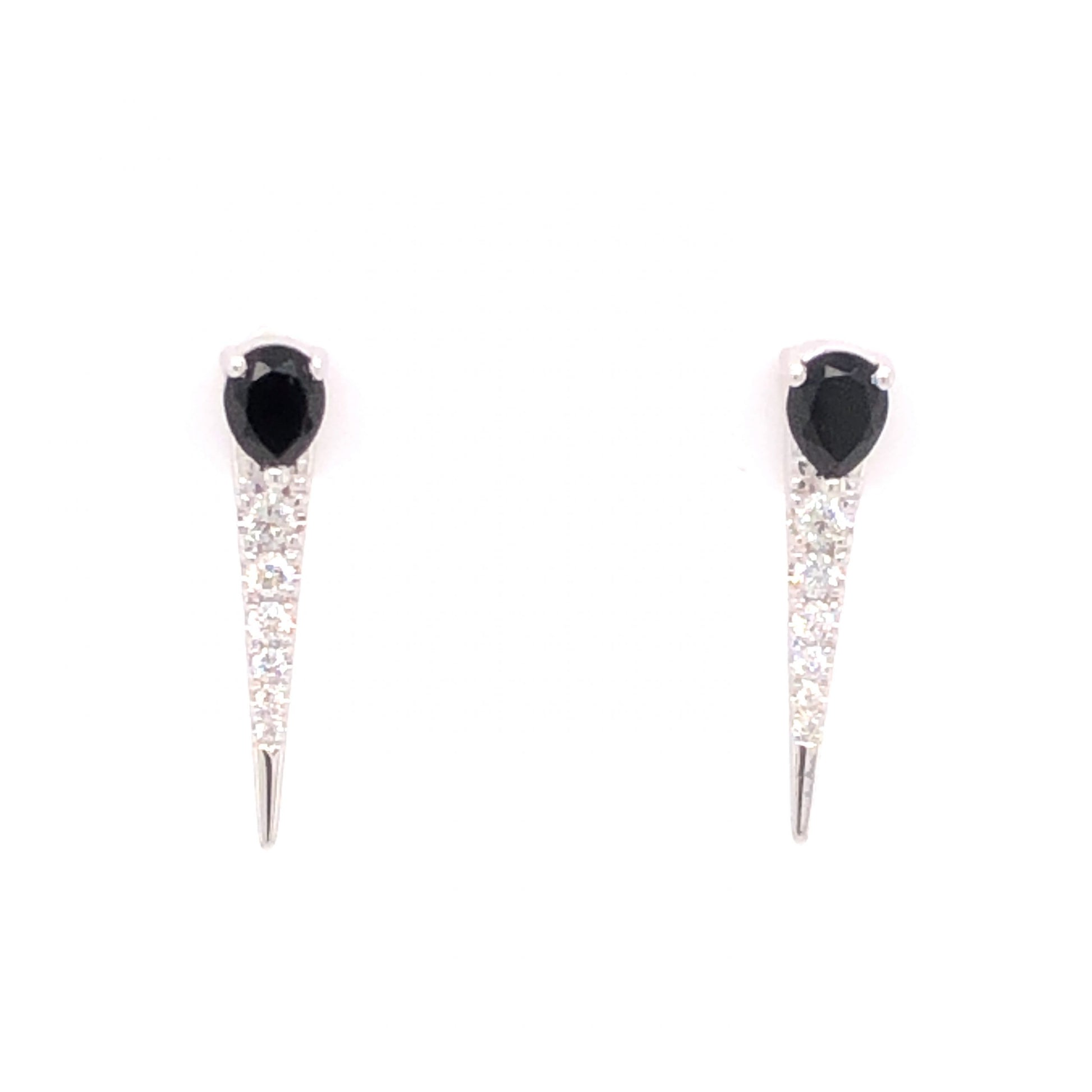.13 Diamond & Onyx Earrings in 14k White Gold