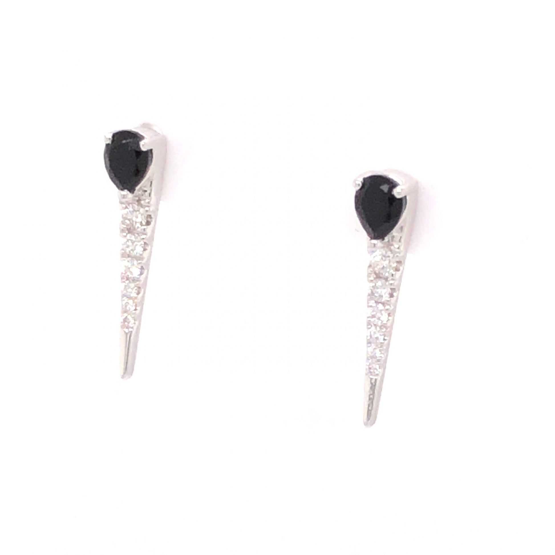 .13 Diamond & Onyx Earrings in 14k White Gold
