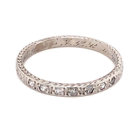 .13 Art Deco Diamond Wedding Band in Platinum