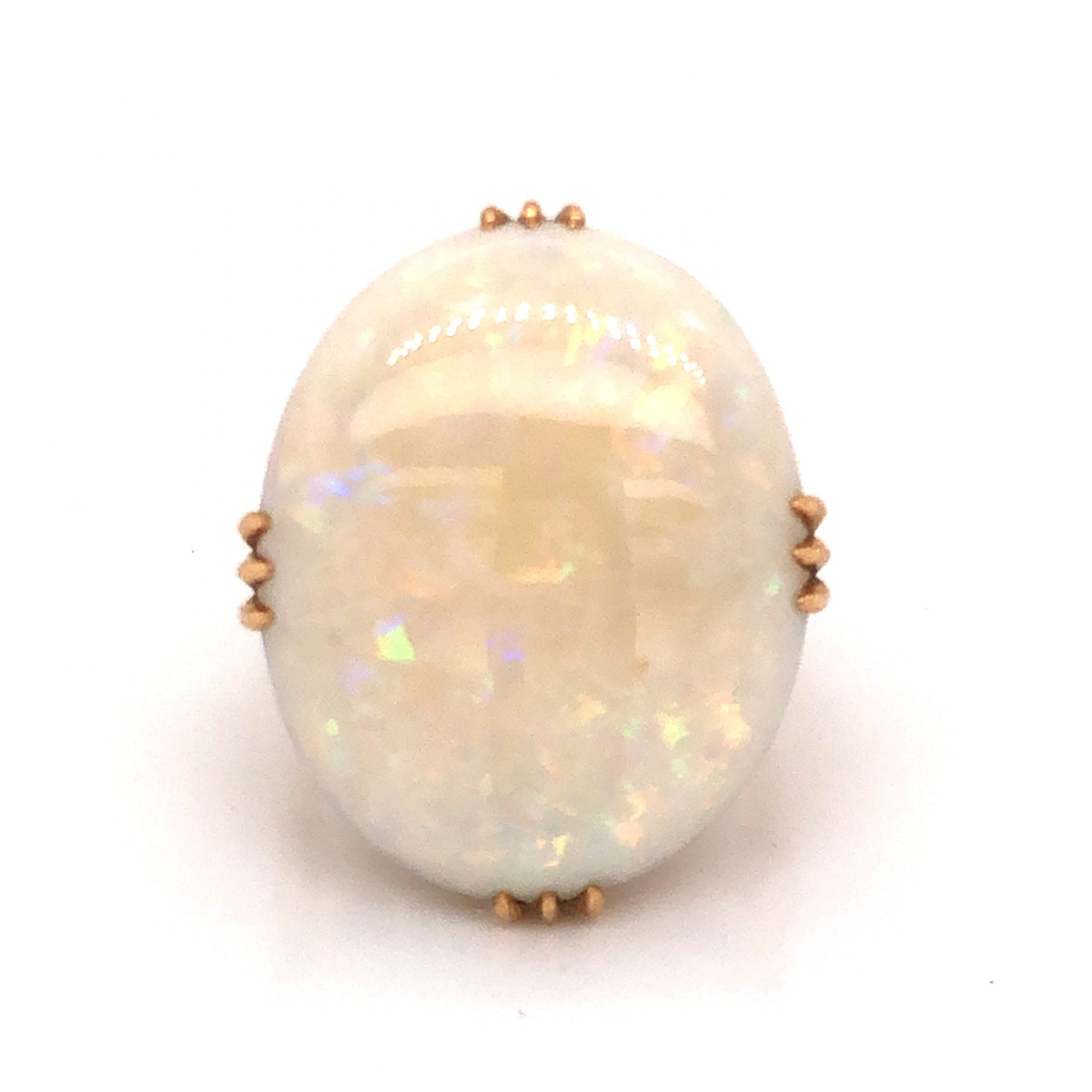 12.92 Vintage Mid-Century Opal Ring in 18k Yellow Gold