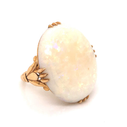 12.92 Vintage Mid-Century Opal Ring in 18k Yellow Gold