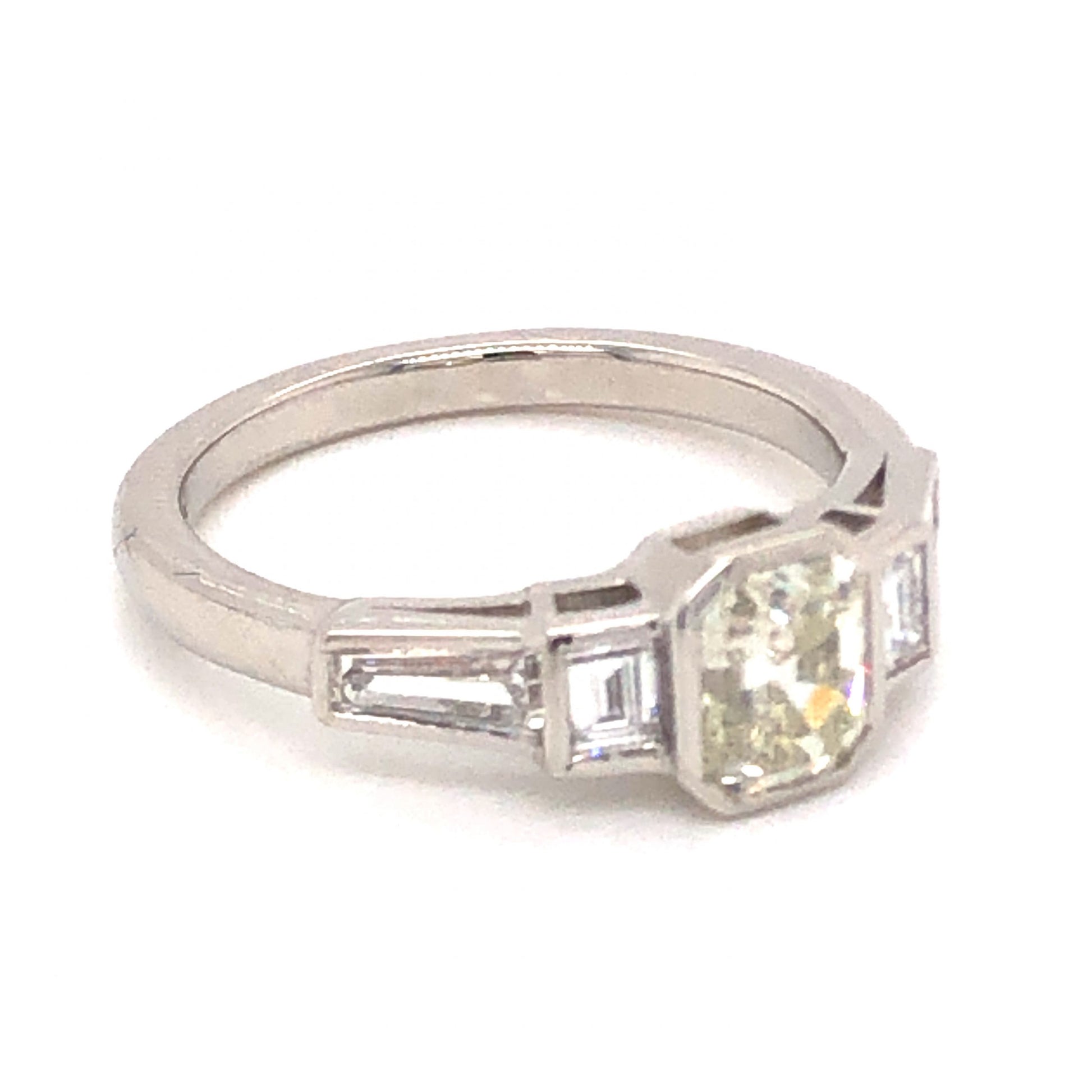 1.10 Art Deco Diamond Engagement Ring in PlatinumComposition: Platinum Ring Size: 6 Total Diamond Weight: 1.80ct Total Gram Weight: 5.4 g Inscription: PLAT
      