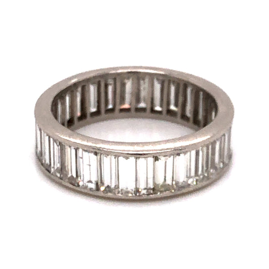 5.40 Baguette Cut Diamond Eternity Band in Platinum