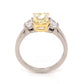 1.80 Yellow Diamond Engagement Ring in Platinum & 18k Yellow Gold