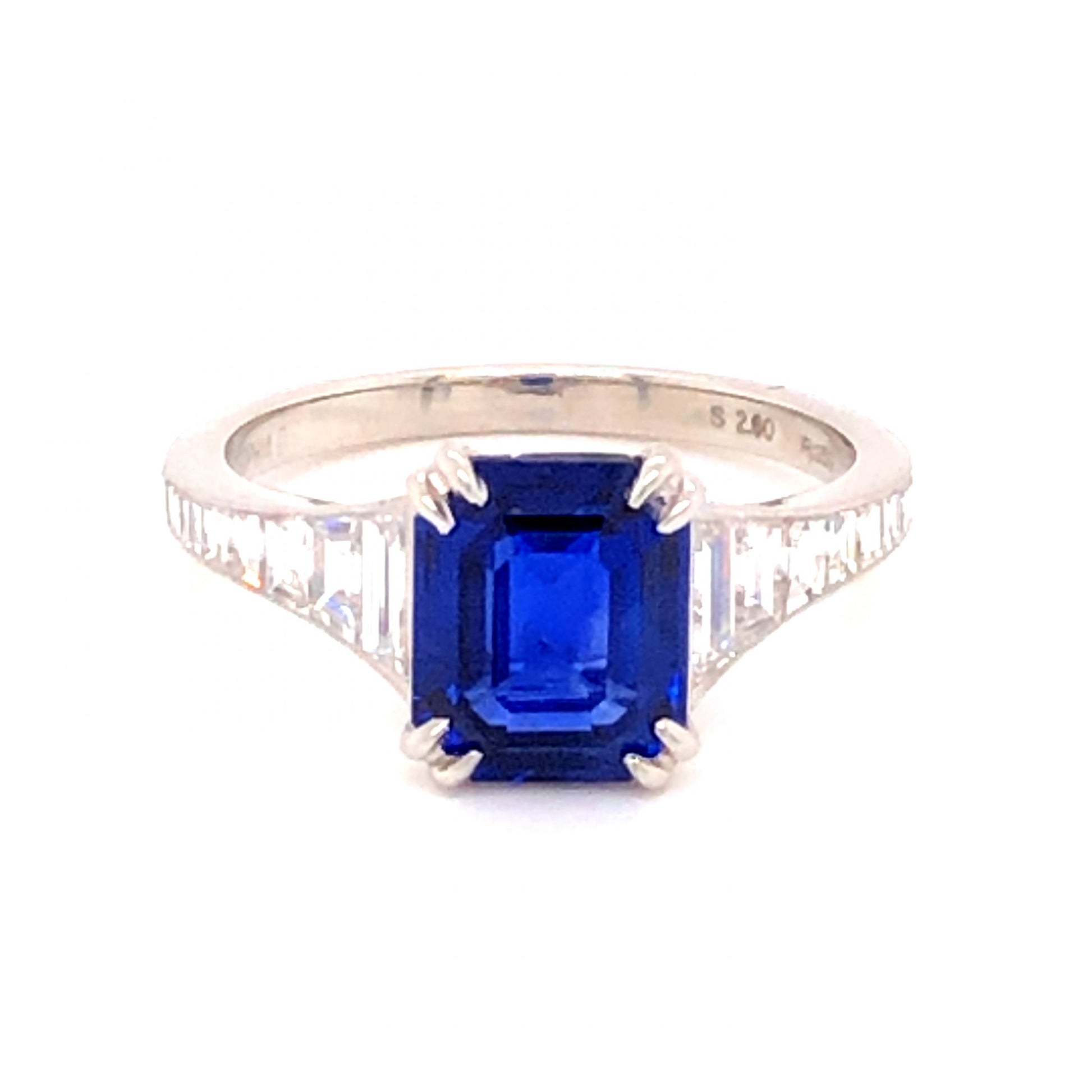 2.60 Sapphire & Diamond Engagement Ring in Platinum
