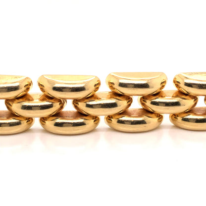 Retro 3-Link Wide Bracelet in 14k Yellow Gold