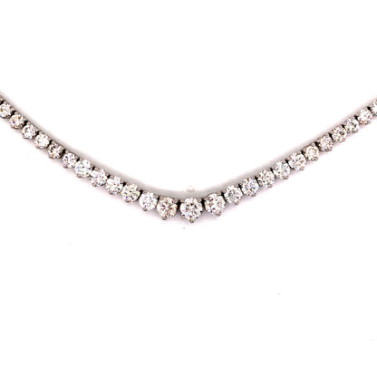 13.82 Diamond Riviera Necklace in 18K White Gold