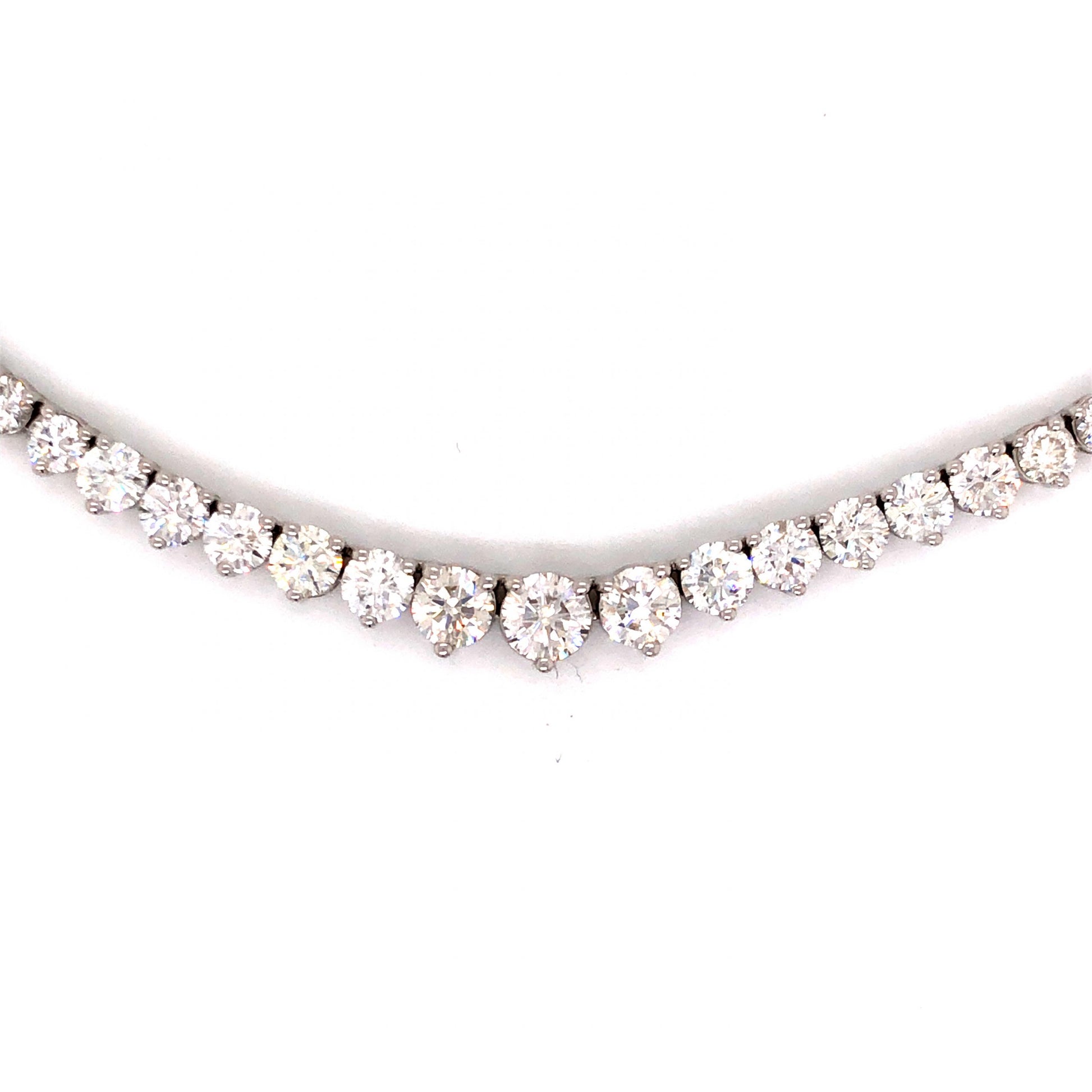 13.82 Diamond Riviera Necklace in 18K White Gold