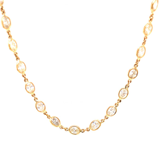 9.68 Bezel Diamond Necklace in 18k Yellow Gold