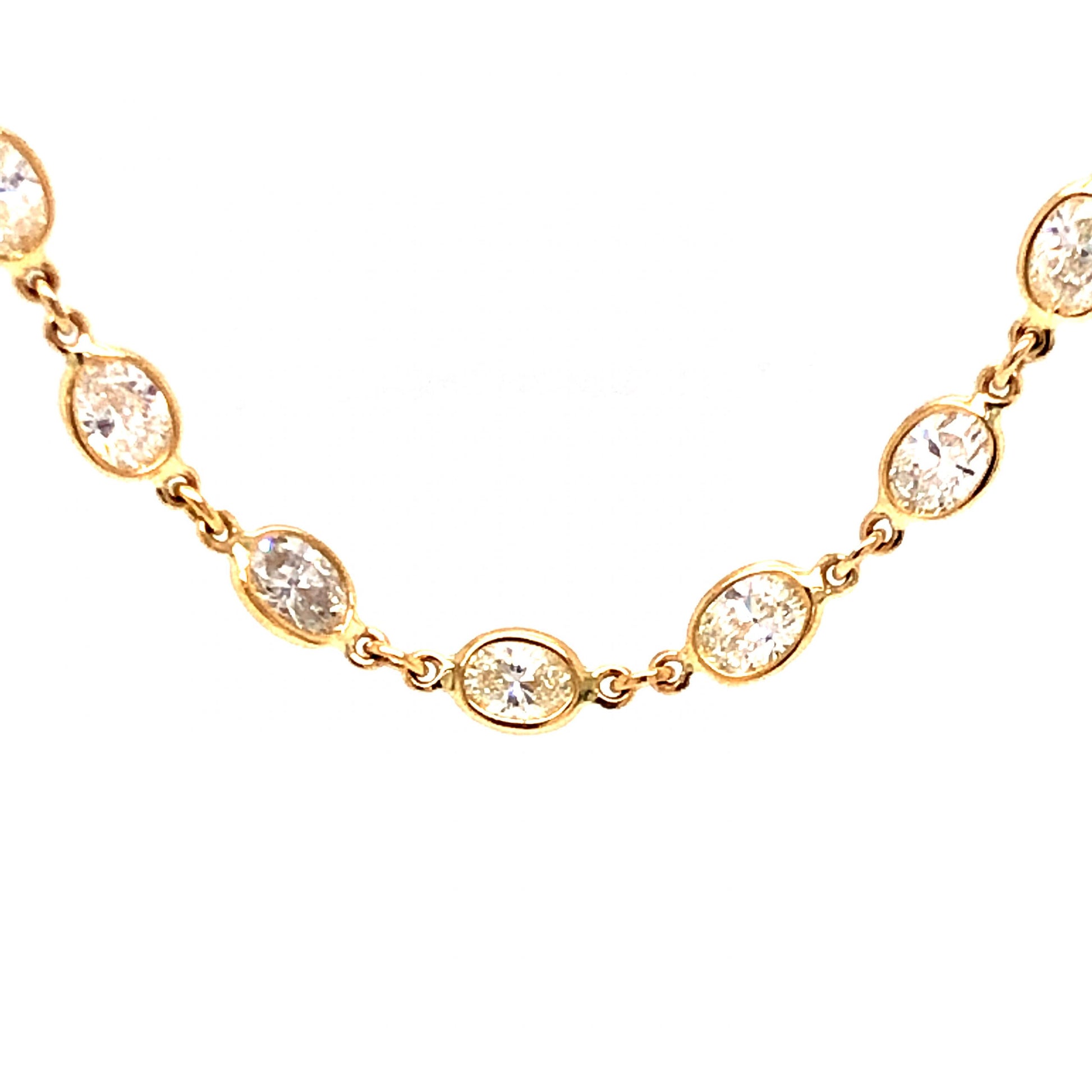 9.68 Bezel Diamond Necklace in 18k Yellow Gold