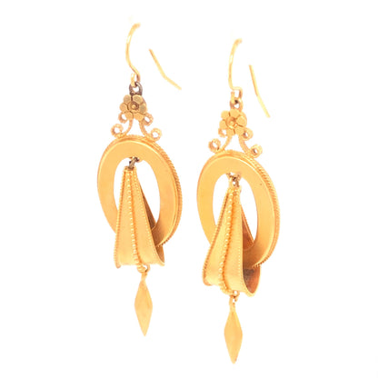 Antique Victorian Earrings in 14k Yellow Gold