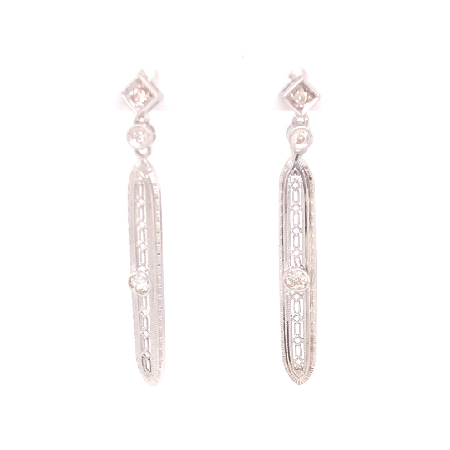 .26 Art Deco Diamond Earrings in 18k White Gold