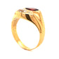 Mid-Century Garnet & Diamond Cocktail Ring in 14k Yellow Gold