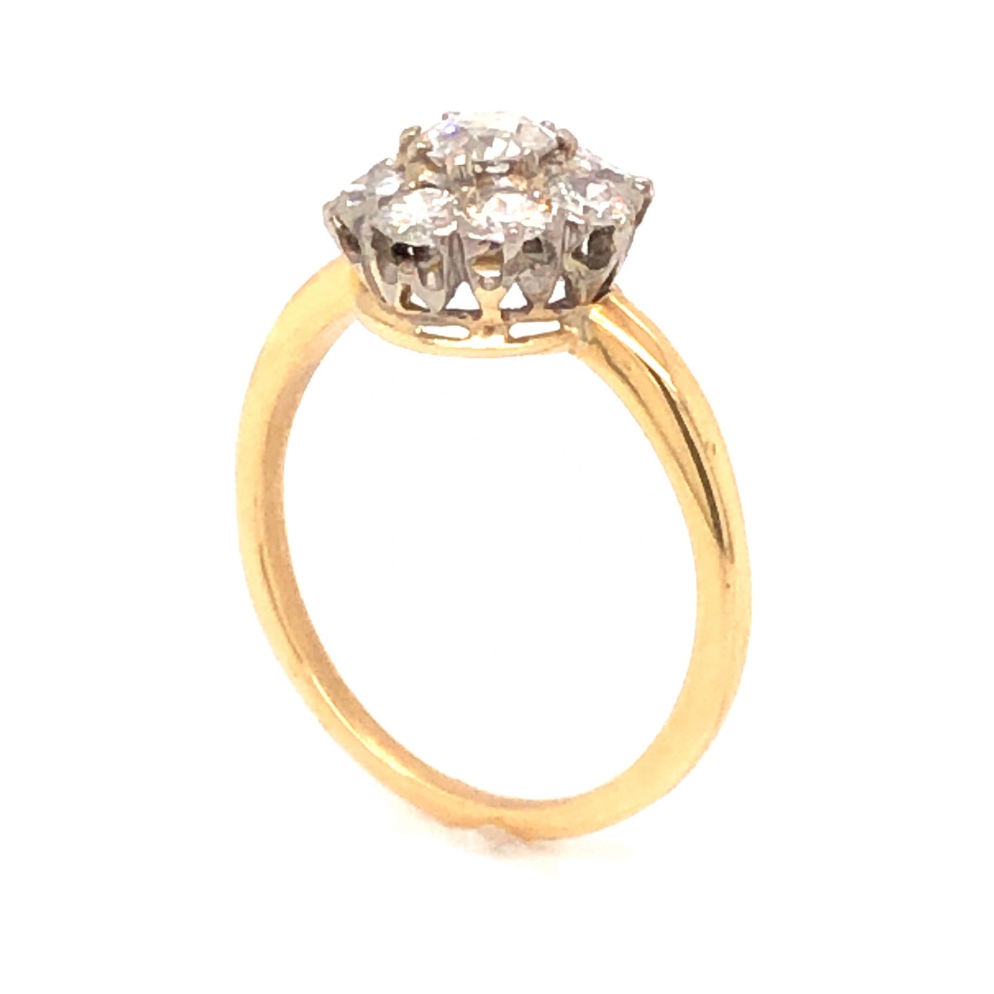 .28 Victorian Diamond Cluster Engagement Ring in 18k