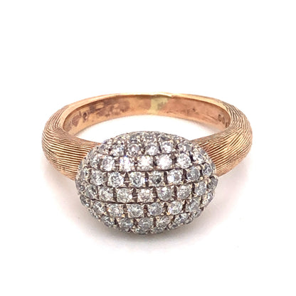 .68 Pave Diamond Cocktail Ring in 14k Rose Gold