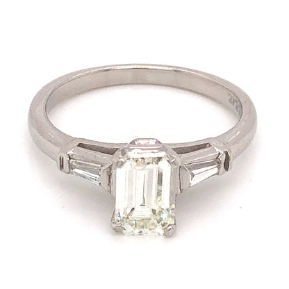 Mid-Century 1.00 GIA Diamond Engagement Ring in Platinum