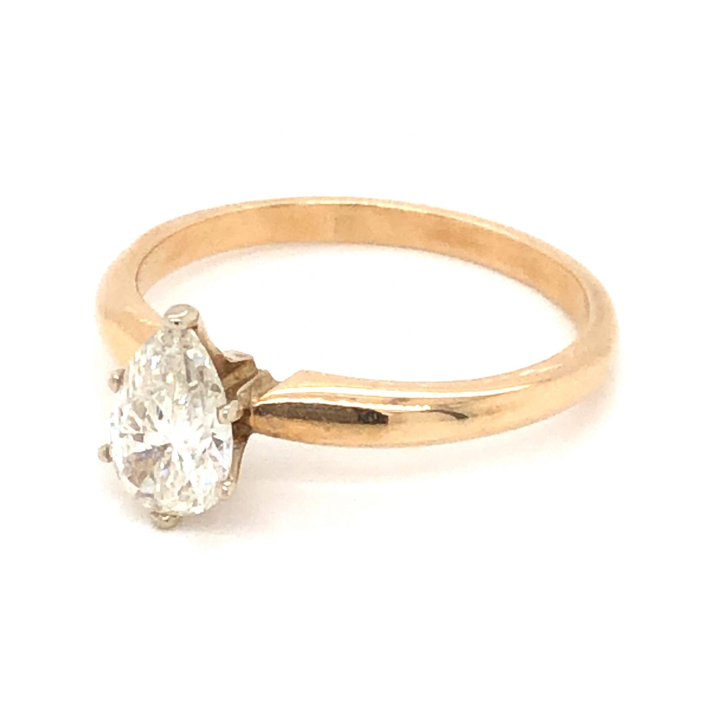 .67 Pear Cut Solitaire Diamond Engagement Ring in 14k