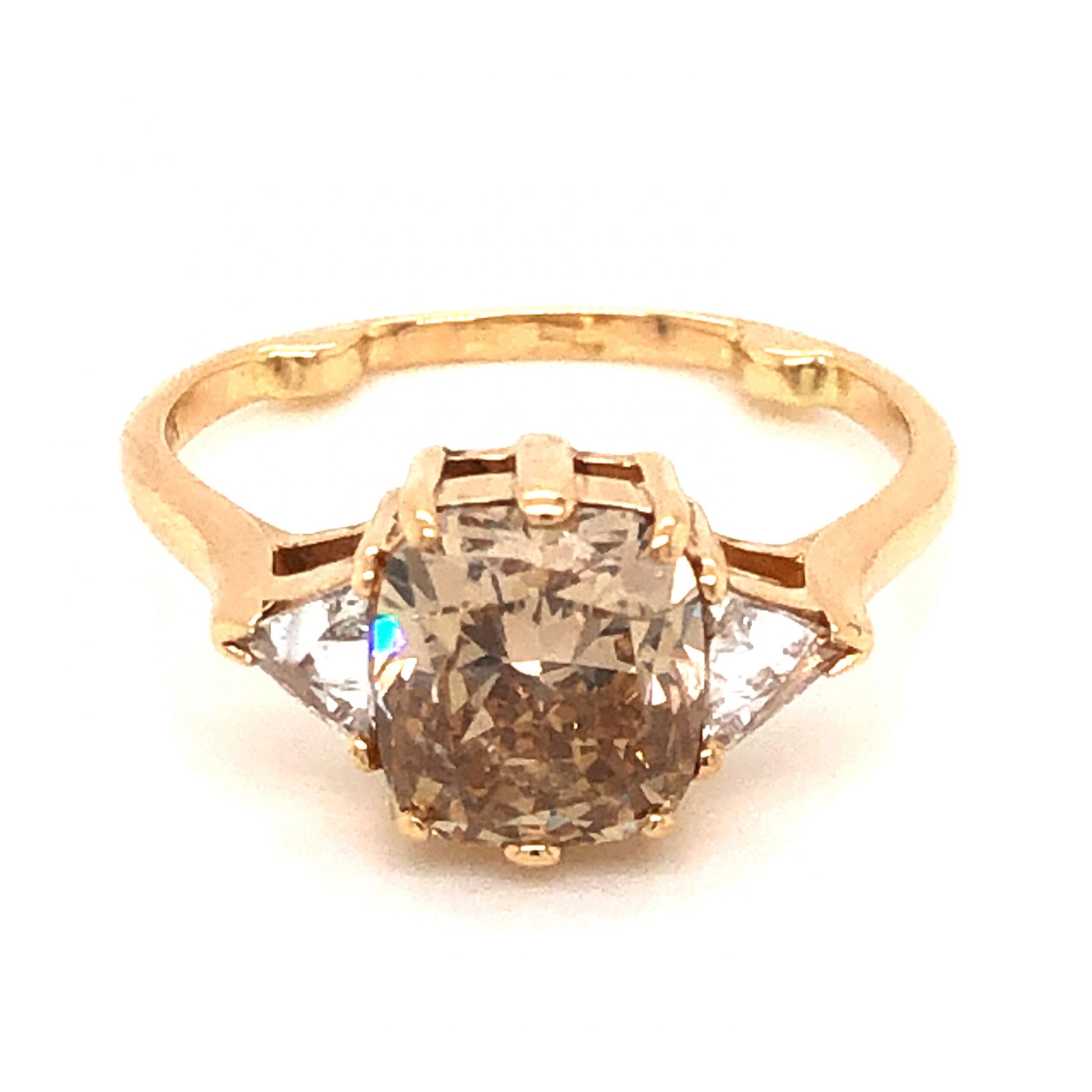 Anna Sheffield Bea Three Stone Engagement Ring in 14k Yellow Gold