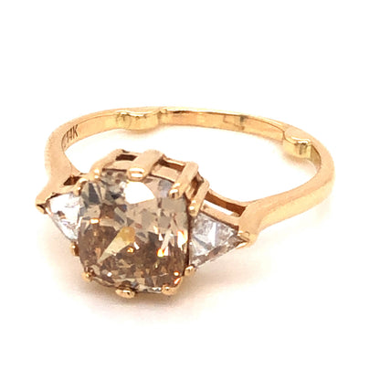 Anna Sheffield Bea Three Stone Engagement Ring in 14k Yellow Gold