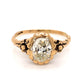 1.08 Victorian Oval Cut Diamond Engagement Ring in 14k Yellow Gold