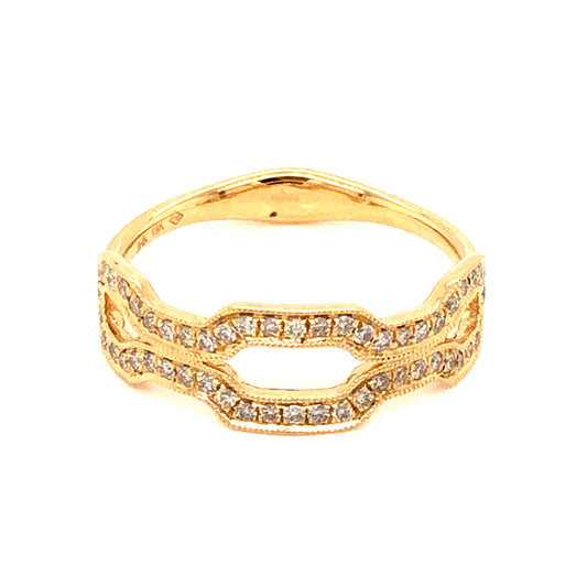 *** ON HOLD *** .27 Diamond Geometric Stacking Band in 18k Yellow Gold