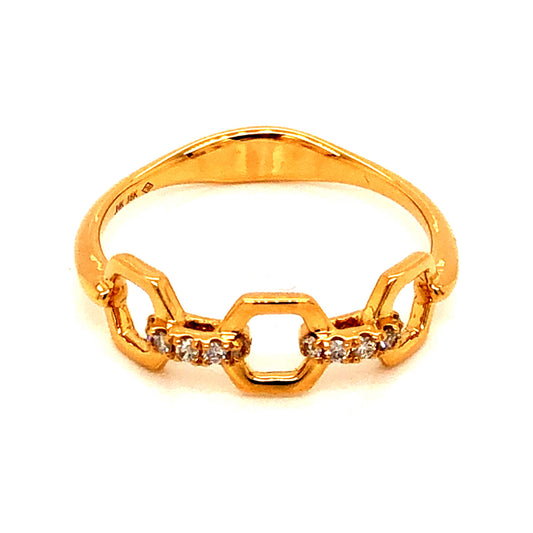 .08 Diamond Link Stacking Band in 18k Yellow Gold