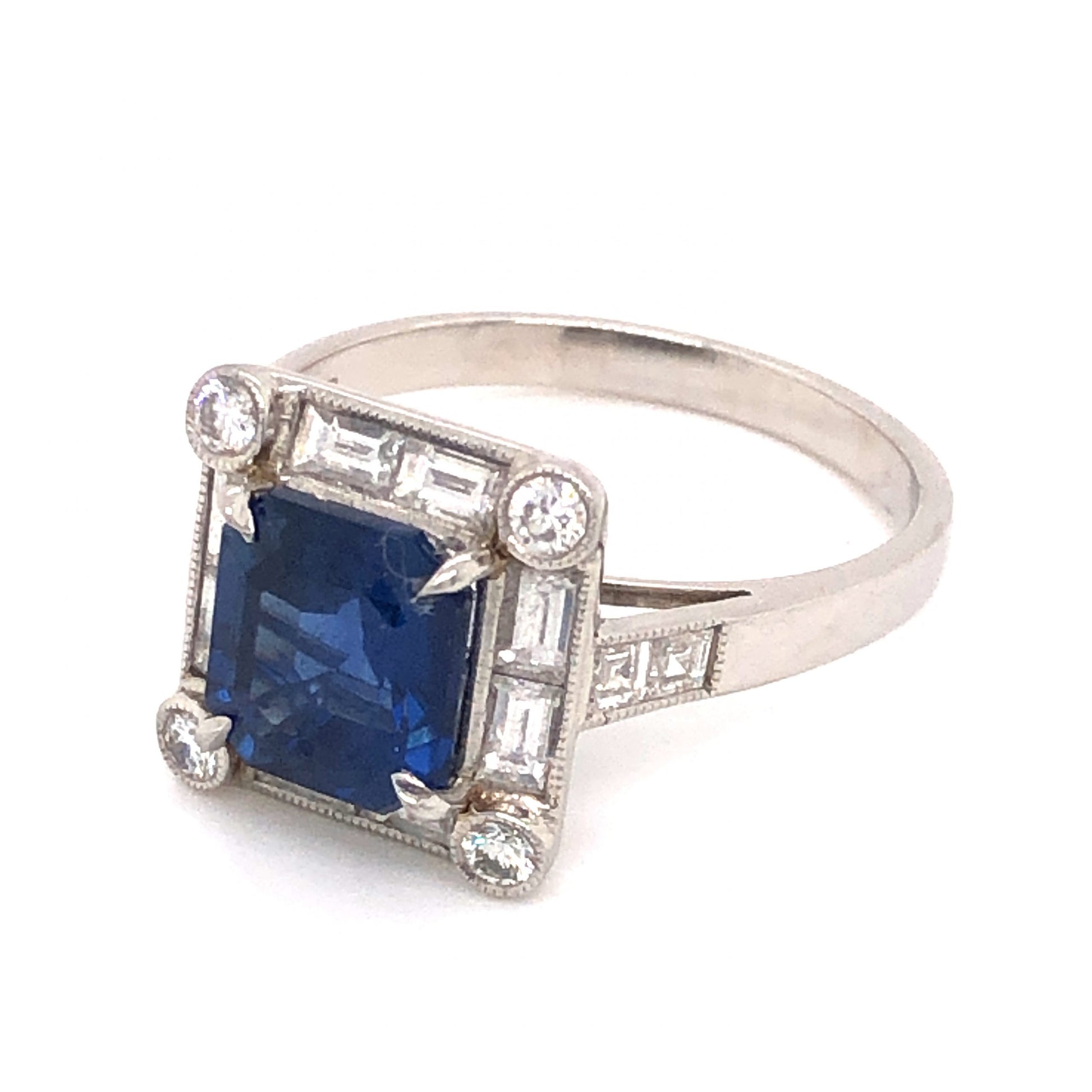 2.35 Sapphire & Diamond Engagement Ring in Platinum