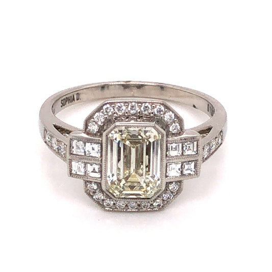 1.26 Emerald Cut Diamond Engagement Ring in Platinum