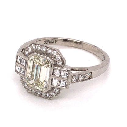 1.26 Emerald Cut Diamond Engagement Ring in Platinum