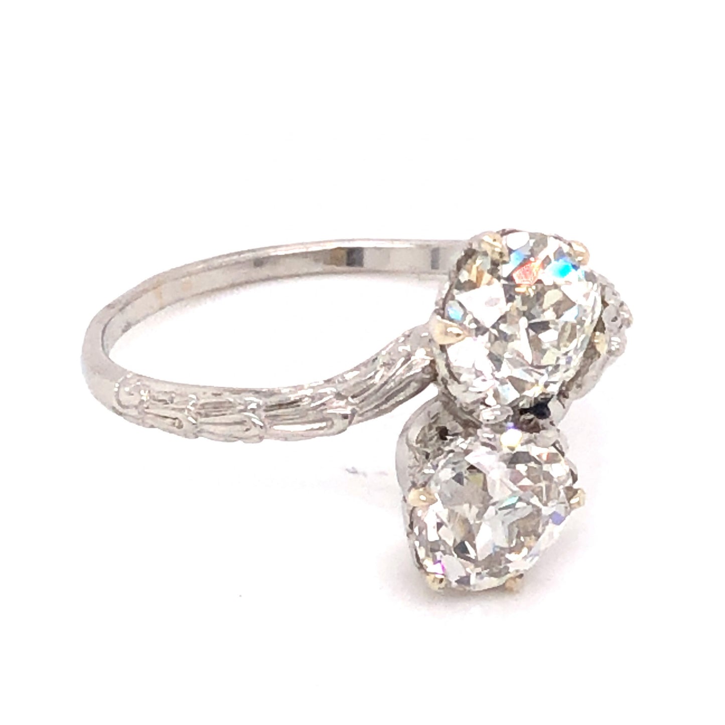 2.15 Art Deco Diamond Engagement Ring in Platinum