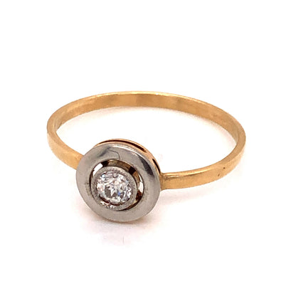 .15 Art Deco Diamond Engagement Ring in 14k & Platinum