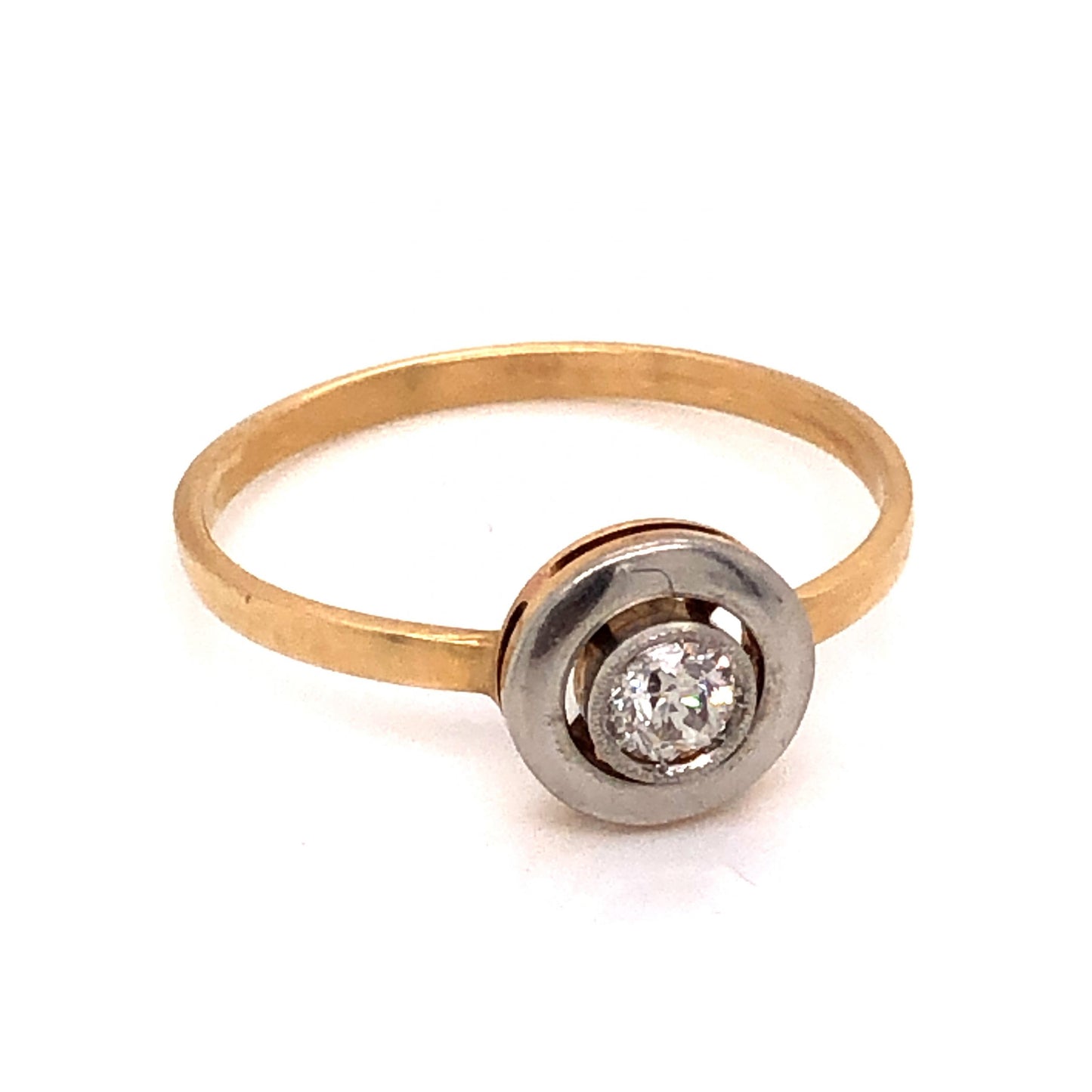 .15 Art Deco Diamond Engagement Ring in 14k & Platinum