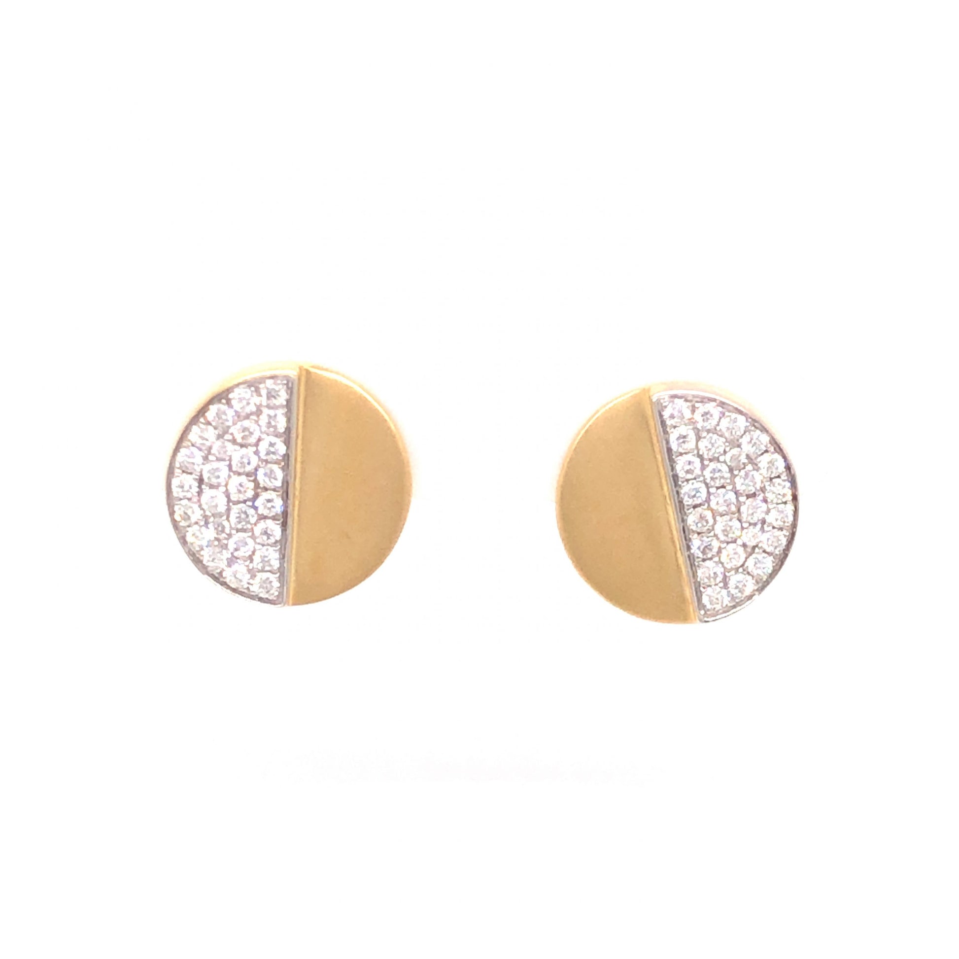 .50 Pave Diamond Earrings in 18k Yellow Gold