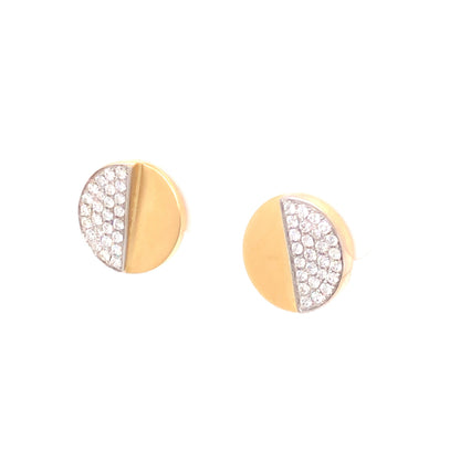 .50 Pave Diamond Earrings in 18k Yellow Gold