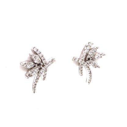 .38 Diamond Cluster Earrings in 18k White Gold