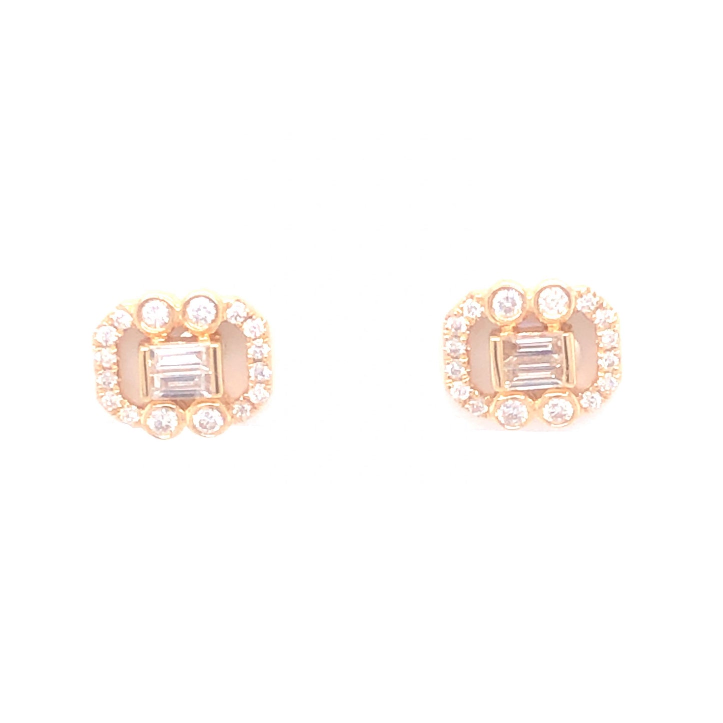 .35 Diamond Stud Earrings in 18k Yellow Gold