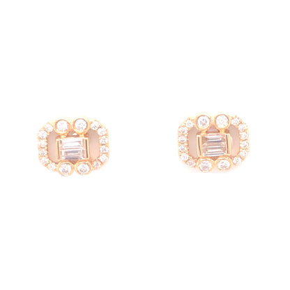 .35 Diamond Stud Earrings in 18k Yellow Gold