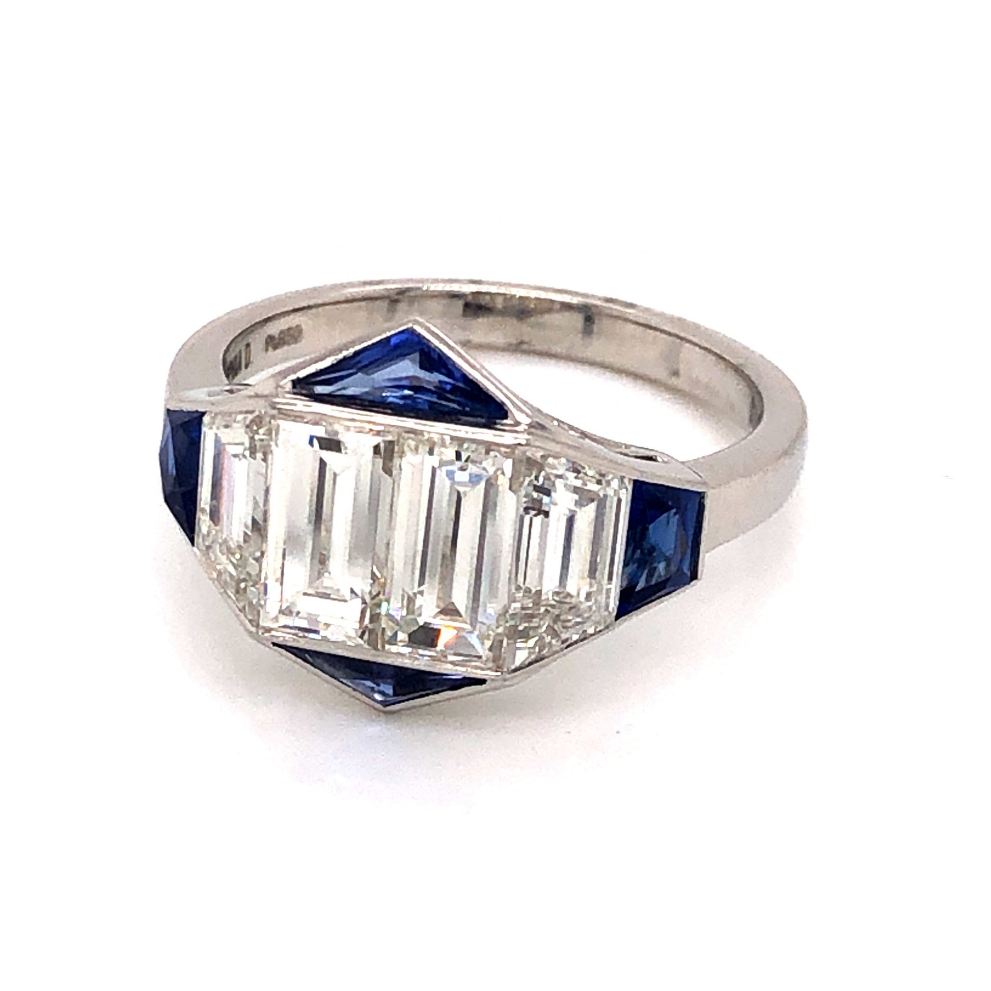 2.42 Diamond & Sapphire Cocktail Ring in Platinum